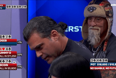 Crazy Hand Sees Pocket Aces Suck Out Twice in an Improbable Way