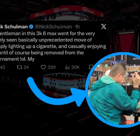 Cig Smoking Poker Player Kicked Out of WSOP Event for Putting Chips in Pocket